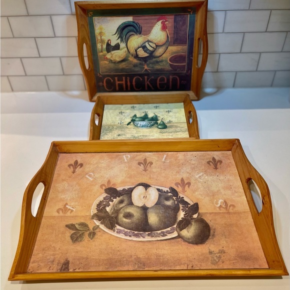 Set of 3 Rustic Trays - Picture 3 of 4